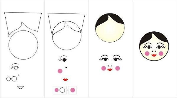 Лица матрешки для вырезания