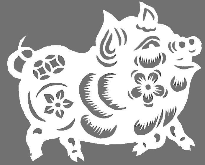 Вытынанка поросенок