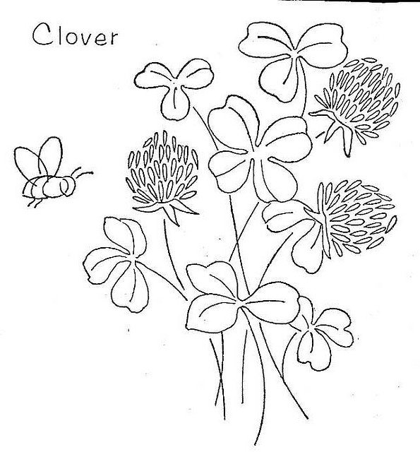 Четырехлистный Клевер гладью