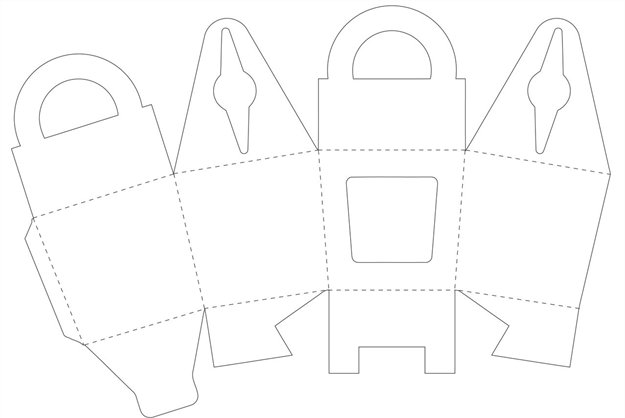 Развёртка коробочки для подарка