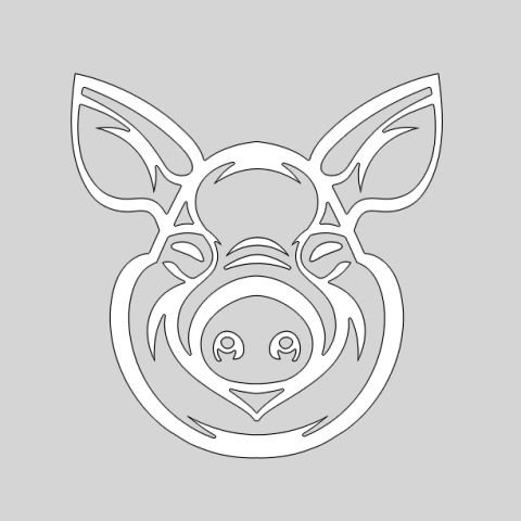 Поросенок трафарет