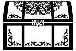 Роспись сундука трафарет