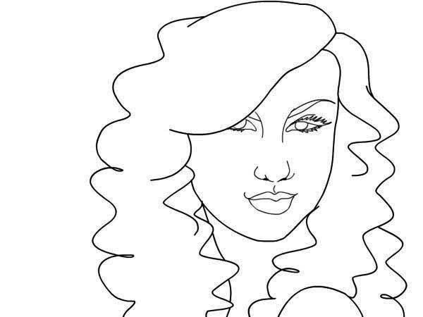 Контур женского лица