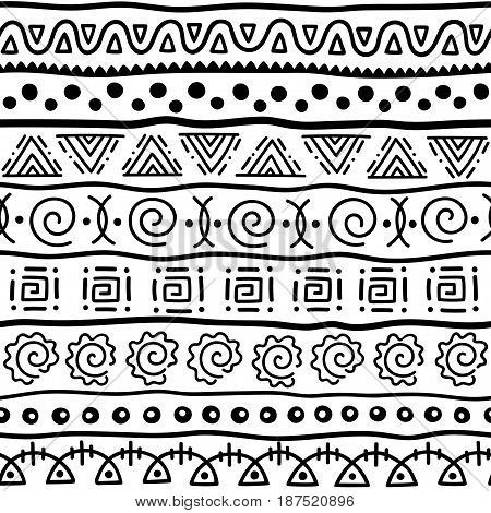 Этнический орнамент черно белый