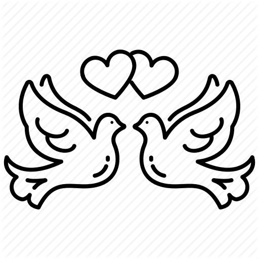 Свадебные голуби трафарет