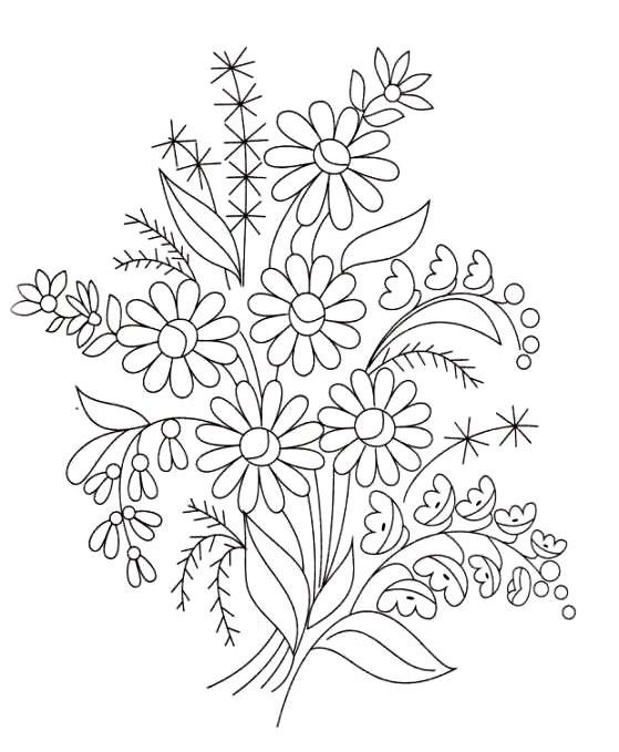 Трафареты цветов для вышивки гладью