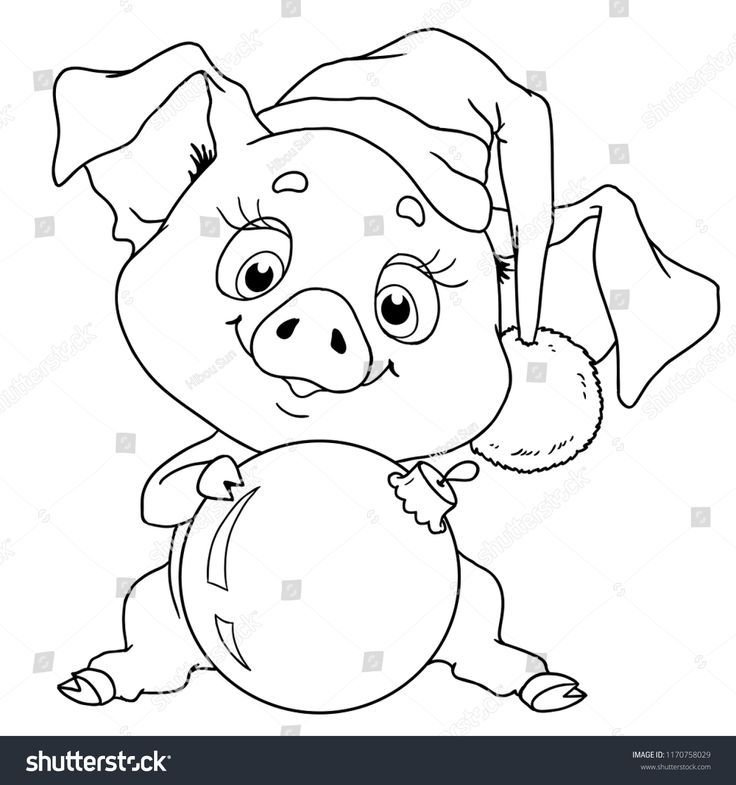 Поросенок раскраска