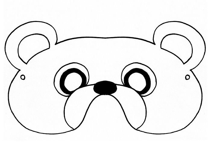 Маска медведя для детей раскраска