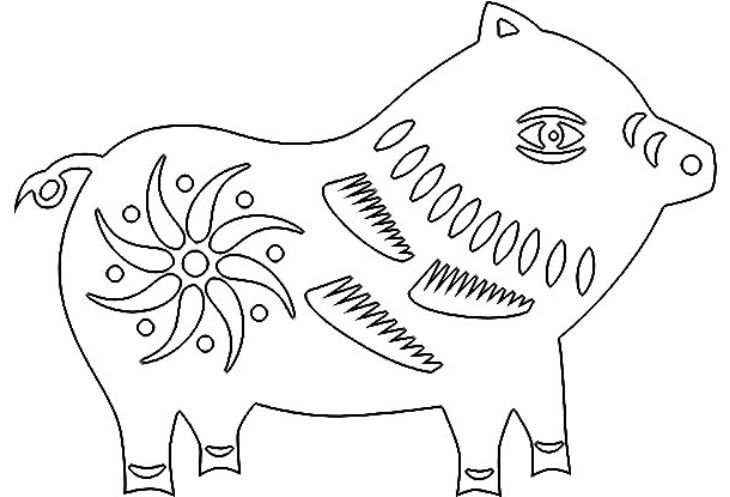 Вытынанки свинья шаблоны