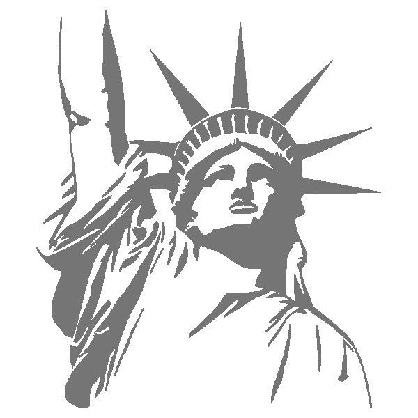 Статуя свободы черно белая