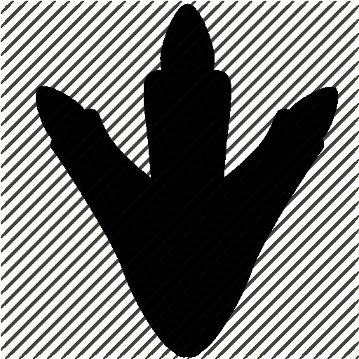 След динозавра на белом фоне