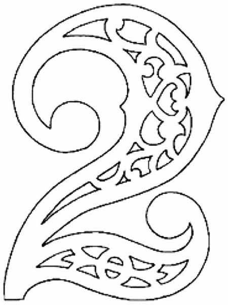 Трафареты цифры для вырезания на окно