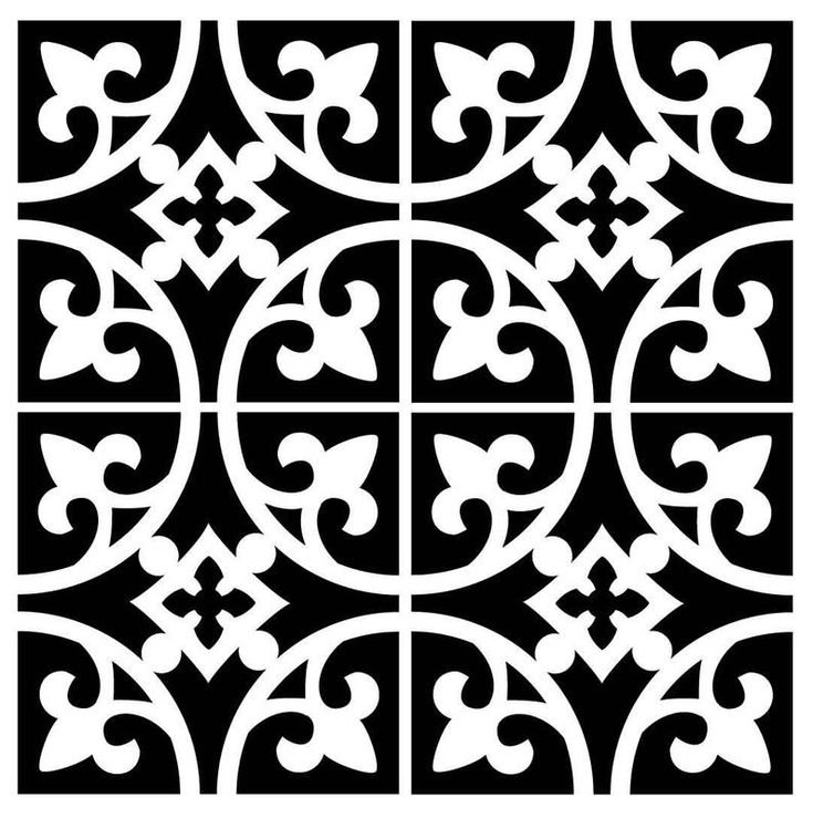 Трафарет узор на плитке