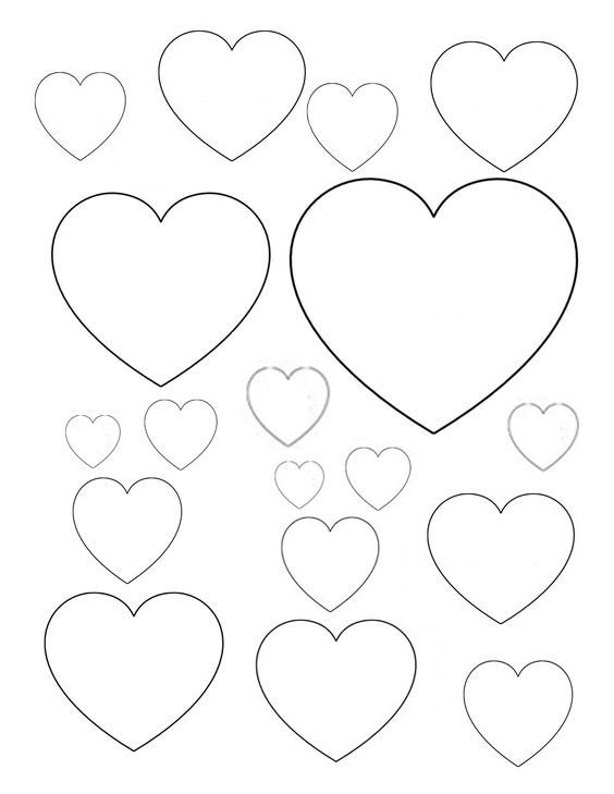 Трафарет сердца для вырезания из бумаги