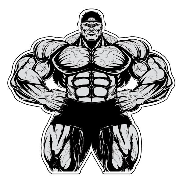 Бодибилдер рисунок