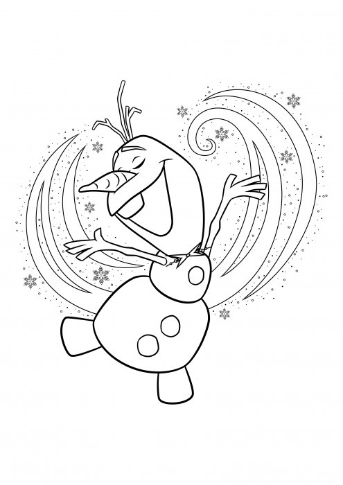 Раскраска Олафа из холодного сердца