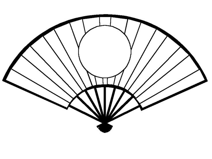 Японский веер раскраска