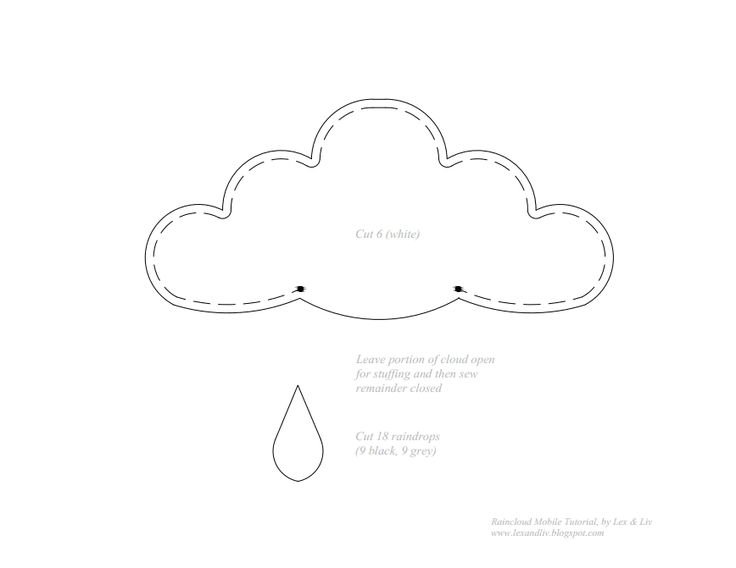 Выкройка облака из фетра для мобиля