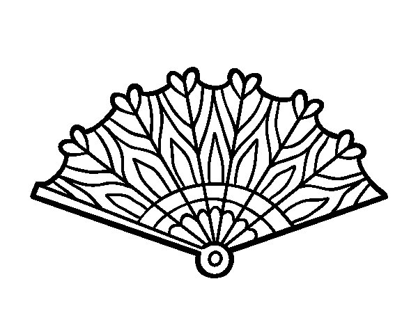 Веер раскраска для детей