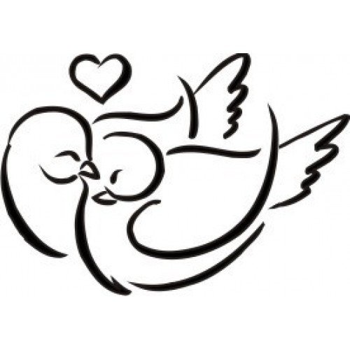 Голубки на свадьбу трафарет