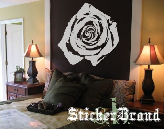 Наклейка для декора белые розы