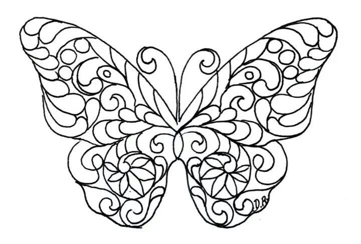 Бабочка раскраска для детей