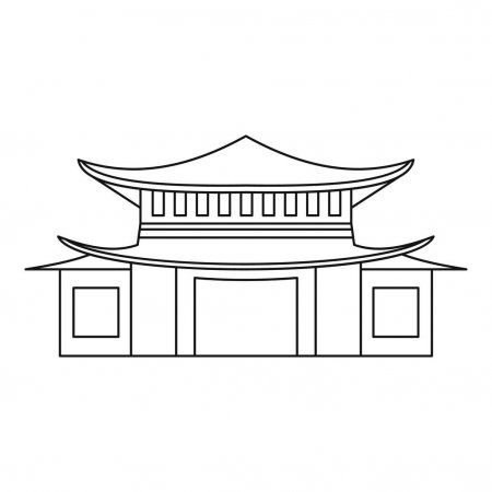 Японское здание рисунок