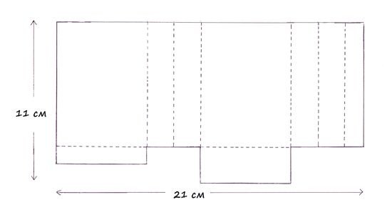 Выкройка подарочного пакета