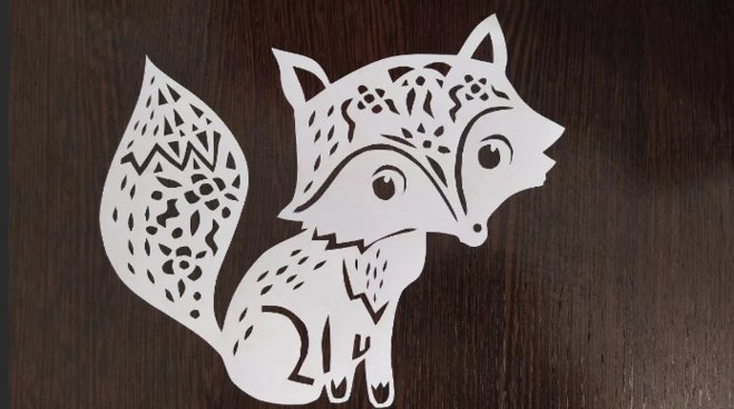 Трафарет лисы для вырезания