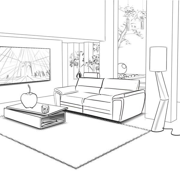 Набросок интерьера комнаты