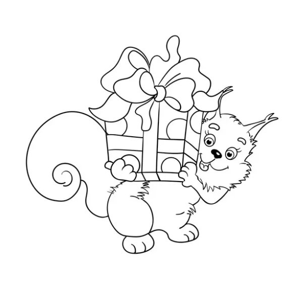 Новогодние зверята раскраски для детей