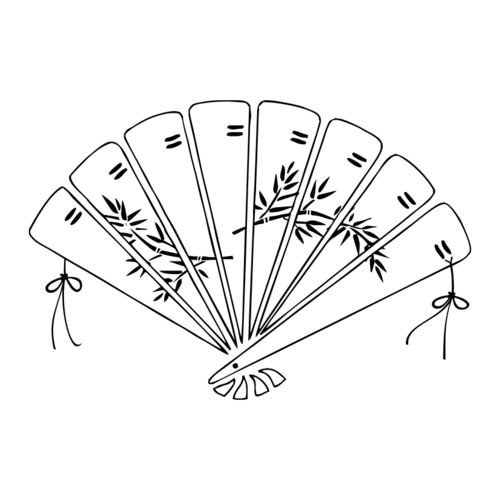 Японский веер раскраска для детей