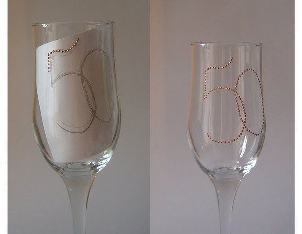 Свадебные бокалы с инициалами
