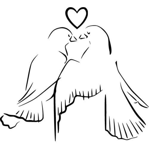 Свадебные голуби трафарет