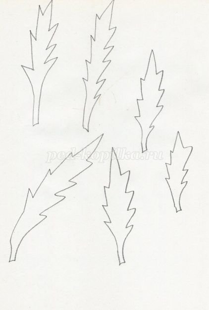 Выкройка листа одуванчика
