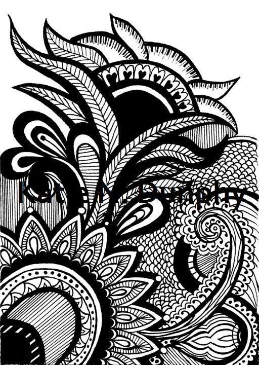 Красивые узоры черной ручкой