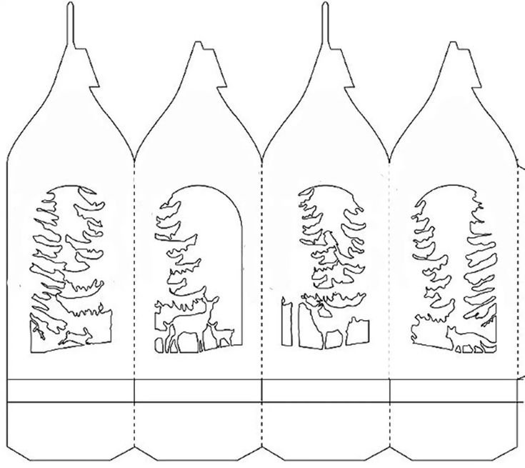 Трафарет бумажного фонарика