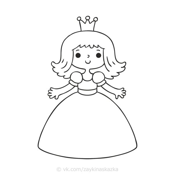 Кукла в платье раскраска для малышей