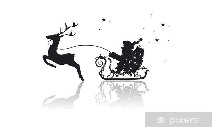 Новогодние сани с оленями