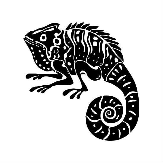 Игуана трафарет