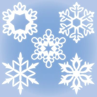 Трафареты снежинок для клея ПВА