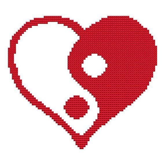 Вышивка крестом сердечки