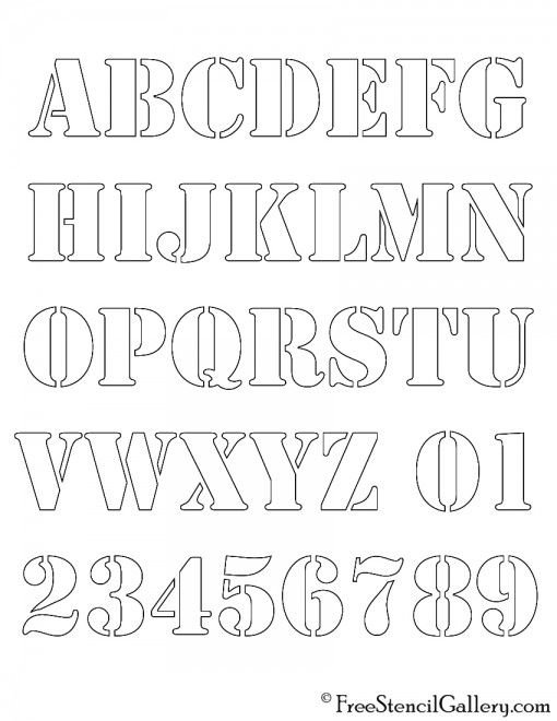 Трафарет алфавита для вырезания