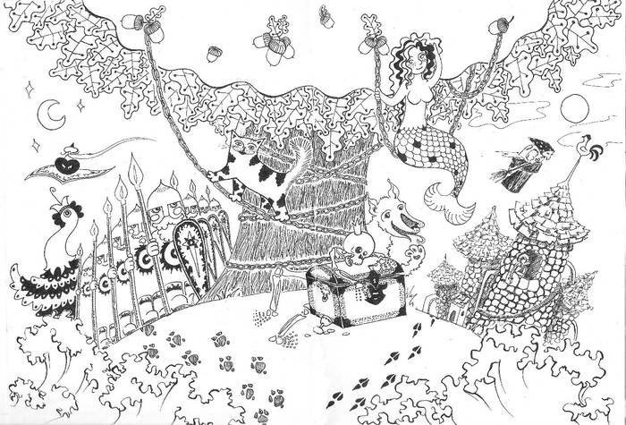 Лукоморье раскраска