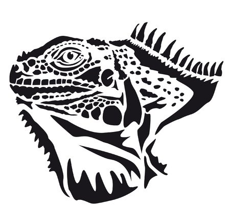 Игуана трафарет