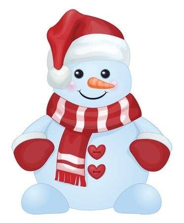 Снеговик цветной для вырезания