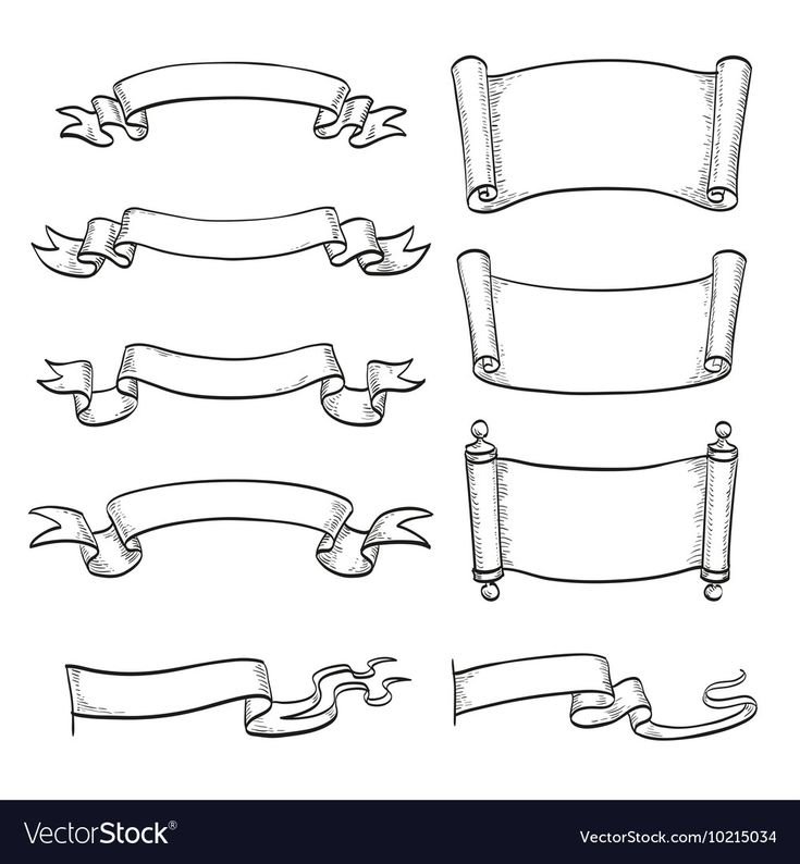 Ленточка для надписи контур