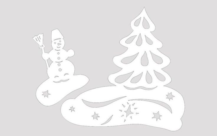 Шаблоны новогодних вытынанок на окна