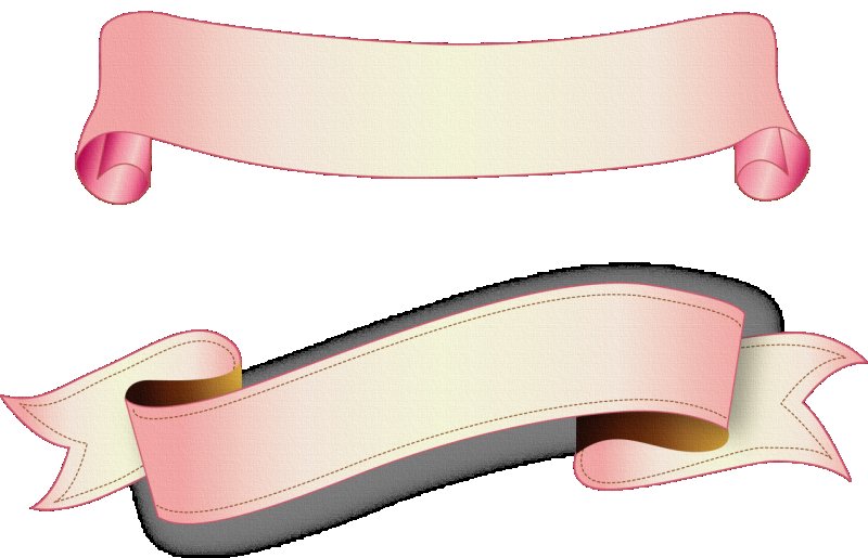 Розовая лента для надписи