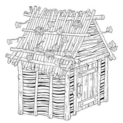 Домики трех поросят раскраска для детей